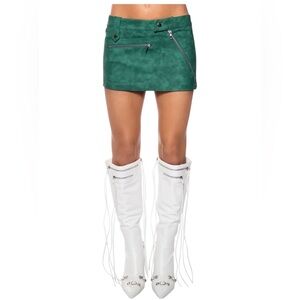 LUCKY ME MOTO FAUX LEATHER SKIRT Medium Festival